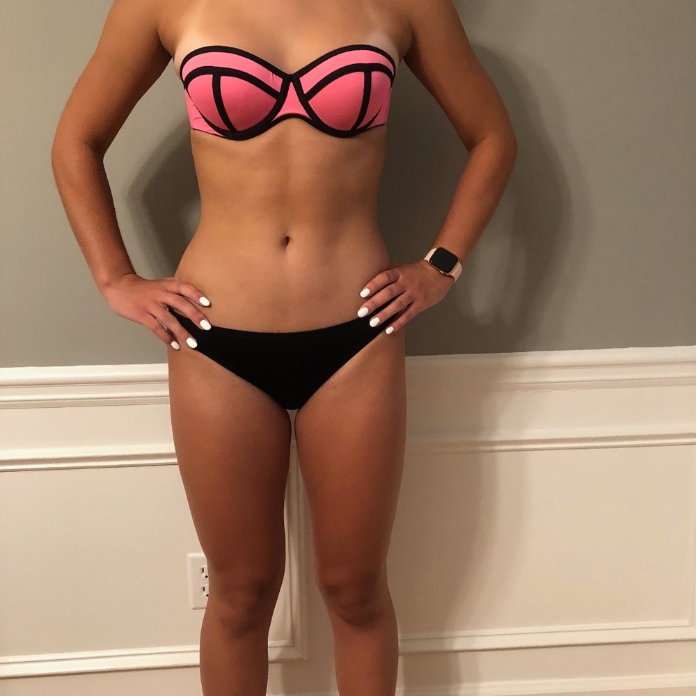 Pink and Black Bikini
